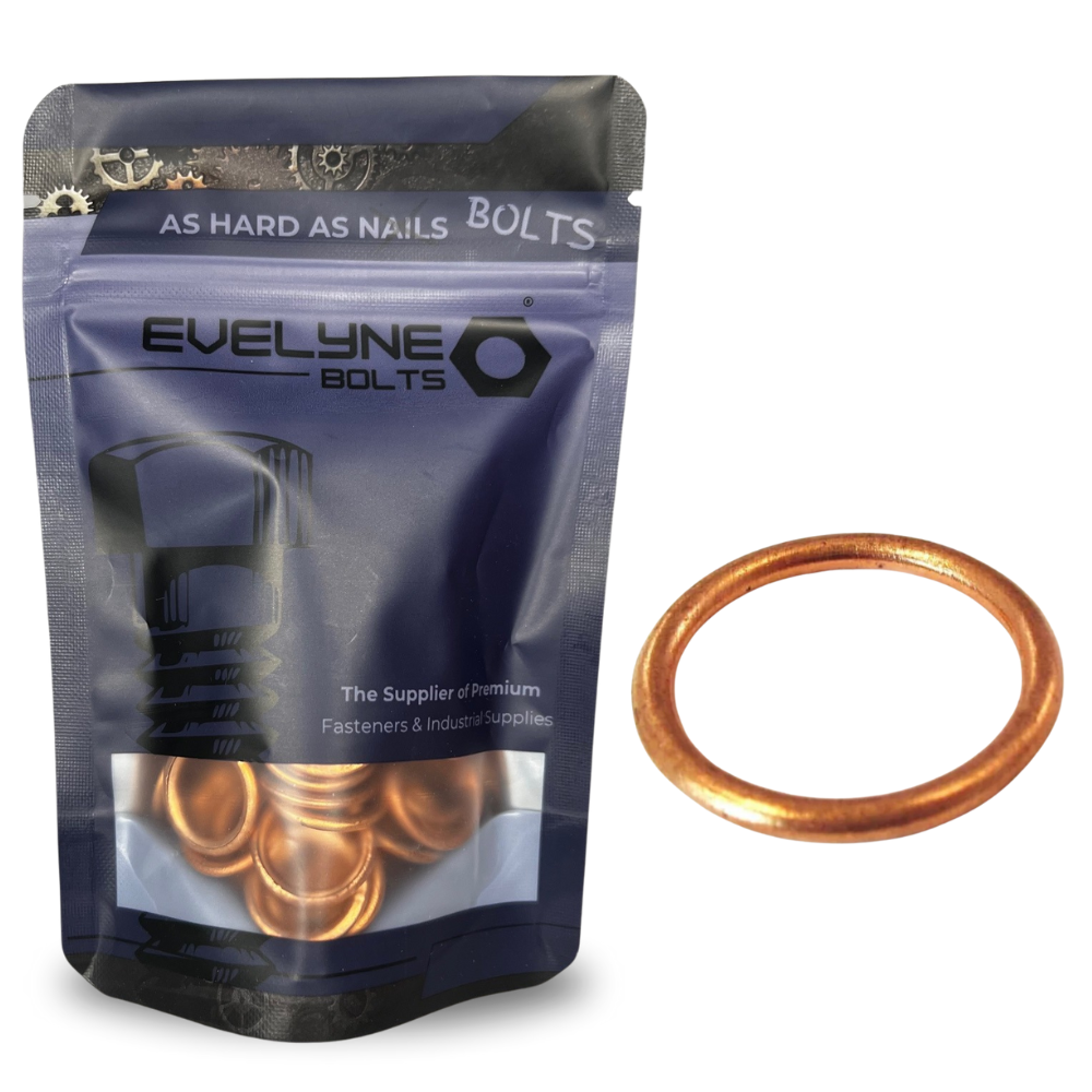 Copper Compression Washer M22x27x2mm - Evelyne Bolts®