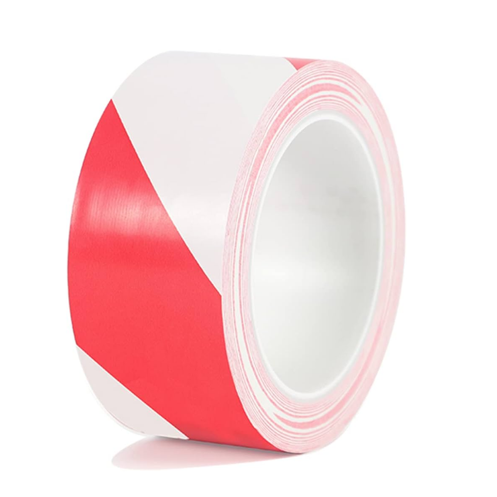 Hazard Warning Tape Red & White 48mm